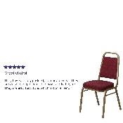 HERCULES Series Trapezoidal Back Stacking Banquet Chair in Burgundy Patterned Fabric - Gold Frame, FD-BHF-1-ALLGOLD-0847-BY-GG