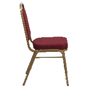 HERCULES Series Trapezoidal Back Stacking Banquet Chair in Burgundy Patterned Fabric - Gold Frame, FD-BHF-1-ALLGOLD-0847-BY-GG