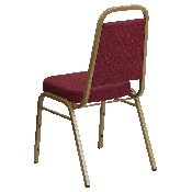 HERCULES Series Trapezoidal Back Stacking Banquet Chair in Burgundy Patterned Fabric - Gold Frame, FD-BHF-1-ALLGOLD-0847-BY-GG
