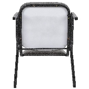 HERCULES Series Trapezoidal Back Stacking Banquet Chair with 2.5" Thick Seat in Gray Fabric - Silver Vein Frame, FD-BHF-1-SILVERVEIN-BCG-GG