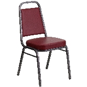 HERCULES Series Trapezoidal Back Stacking Banquet Chair in Burgundy Vinyl - Silver Vein Frame, FD-BHF-1-SILVERVEIN-BY-GG, FD-BHF-1-SILVERVEIN-BY-GG