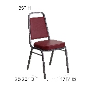 HERCULES Series Trapezoidal Back Stacking Banquet Chair in Burgundy Vinyl - Silver Vein Frame, FD-BHF-1-SILVERVEIN-BY-GG, FD-BHF-1-SILVERVEIN-BY-GG