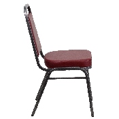 HERCULES Series Trapezoidal Back Stacking Banquet Chair in Burgundy Vinyl - Silver Vein Frame, FD-BHF-1-SILVERVEIN-BY-GG, FD-BHF-1-SILVERVEIN-BY-GG