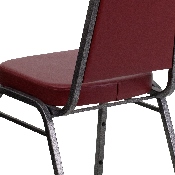 HERCULES Series Trapezoidal Back Stacking Banquet Chair in Burgundy Vinyl - Silver Vein Frame, FD-BHF-1-SILVERVEIN-BY-GG, FD-BHF-1-SILVERVEIN-BY-GG