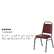 HERCULES Series Trapezoidal Back Stacking Banquet Chair in Burgundy Vinyl - Silver Vein Frame, FD-BHF-2-BY-VYL-GG