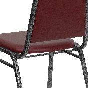 HERCULES Series Trapezoidal Back Stacking Banquet Chair in Burgundy Vinyl - Silver Vein Frame, FD-BHF-2-BY-VYL-GG