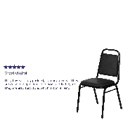 HERCULES Series Trapezoidal Back Stacking Banquet Chair in Black Vinyl - Black Frame, FD-BHF-2-GG, FD-BHF-2-GG