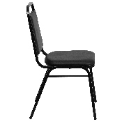 HERCULES Series Trapezoidal Back Stacking Banquet Chair in Black Vinyl - Black Frame, FD-BHF-2-GG, FD-BHF-2-GG