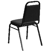 HERCULES Series Trapezoidal Back Stacking Banquet Chair in Black Vinyl - Black Frame, FD-BHF-2-GG, FD-BHF-2-GG
