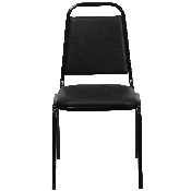 HERCULES Series Trapezoidal Back Stacking Banquet Chair in Black Vinyl - Black Frame, FD-BHF-2-GG, FD-BHF-2-GG