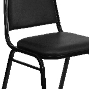 HERCULES Series Trapezoidal Back Stacking Banquet Chair in Black Vinyl - Black Frame, FD-BHF-2-GG, FD-BHF-2-GG