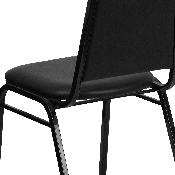 HERCULES Series Trapezoidal Back Stacking Banquet Chair in Black Vinyl - Black Frame, FD-BHF-2-GG, FD-BHF-2-GG