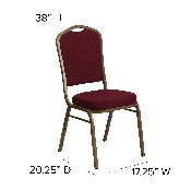 HERCULES Series Crown Back Stacking Banquet Chair in Burgundy Fabric - Gold Frame, FD-C01-ALLGOLD-3169-GG