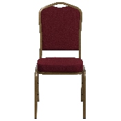 HERCULES Series Crown Back Stacking Banquet Chair in Burgundy Fabric - Gold Frame, FD-C01-ALLGOLD-3169-GG