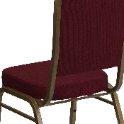 HERCULES Series Crown Back Stacking Banquet Chair in Burgundy Fabric - Gold Frame, FD-C01-ALLGOLD-3169-GG