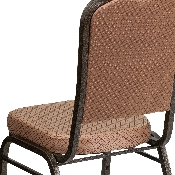 HERCULES Series Crown Back Stacking Banquet Chair in Gold Diamond Patterned Fabric - Gold Vein Frame, FD-C01-GOLDVEIN-GO-GG