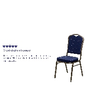 HERCULES Series Crown Back Stacking Banquet Chair in Navy Blue Dot Patterned Fabric - Gold Vein Frame, FD-C01-GOLDVEIN-S0810-GG