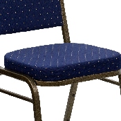 HERCULES Series Crown Back Stacking Banquet Chair in Navy Blue Dot Patterned Fabric - Gold Vein Frame, FD-C01-GOLDVEIN-S0810-GG