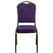 HERCULES Series Crown Back Stacking Banquet Chair in Purple Fabric - Gold Vein Frame, FD-C01-PUR-GV-GG