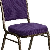HERCULES Series Crown Back Stacking Banquet Chair in Purple Fabric - Gold Vein Frame, FD-C01-PUR-GV-GG