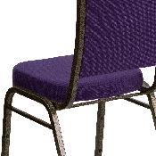 HERCULES Series Crown Back Stacking Banquet Chair in Purple Fabric - Gold Vein Frame, FD-C01-PUR-GV-GG