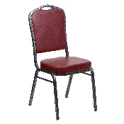 HERCULES Series Crown Back Stacking Banquet Chair in Burgundy Vinyl - Silver Vein Frame, FD-C01-SILVERVEIN-BURG-VY-GG