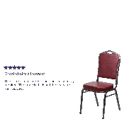 HERCULES Series Crown Back Stacking Banquet Chair in Burgundy Vinyl - Silver Vein Frame, FD-C01-SILVERVEIN-BURG-VY-GG