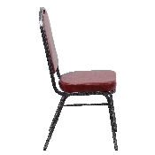 HERCULES Series Crown Back Stacking Banquet Chair in Burgundy Vinyl - Silver Vein Frame, FD-C01-SILVERVEIN-BURG-VY-GG