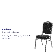HERCULES Series Crown Back Stacking Banquet Chair in Black Dot Patterned Fabric - Silver Vein Frame, FD-C01-SILVERVEIN-S076-GG