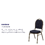 HERCULES Series Dome Back Stacking Banquet Chair in Navy Patterned Fabric - Gold Frame, FD-C03-ALLGOLD-H203774-GG