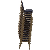 HERCULES Series Dome Back Stacking Banquet Chair in Navy Patterned Fabric - Gold Frame, FD-C03-ALLGOLD-H203774-GG