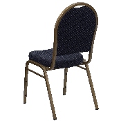 HERCULES Series Dome Back Stacking Banquet Chair in Navy Patterned Fabric - Gold Frame, FD-C03-ALLGOLD-H203774-GG