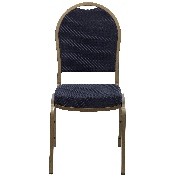 HERCULES Series Dome Back Stacking Banquet Chair in Navy Patterned Fabric - Gold Frame, FD-C03-ALLGOLD-H203774-GG