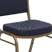 HERCULES Series Dome Back Stacking Banquet Chair in Navy Patterned Fabric - Gold Frame, FD-C03-ALLGOLD-H203774-GG
