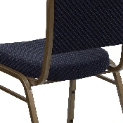HERCULES Series Dome Back Stacking Banquet Chair in Navy Patterned Fabric - Gold Frame, FD-C03-ALLGOLD-H203774-GG