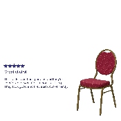 HERCULES Series Teardrop Back Stacking Banquet Chair in Burgundy Patterned Fabric - Gold Frame, FD-C04-ALLGOLD-2804-GG