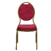 HERCULES Series Teardrop Back Stacking Banquet Chair in Burgundy Patterned Fabric - Gold Frame, FD-C04-ALLGOLD-2804-GG