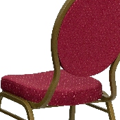 HERCULES Series Teardrop Back Stacking Banquet Chair in Burgundy Patterned Fabric - Gold Frame, FD-C04-ALLGOLD-2804-GG