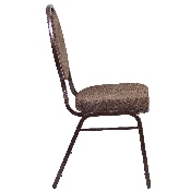 HERCULES Series Teardrop Back Stacking Banquet Chair in Brown Patterned Fabric - Copper Vein Frame, FD-C04-COPPER-008-T-02-GG