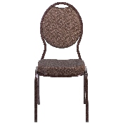 HERCULES Series Teardrop Back Stacking Banquet Chair in Brown Patterned Fabric - Copper Vein Frame, FD-C04-COPPER-008-T-02-GG