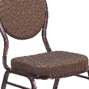 HERCULES Series Teardrop Back Stacking Banquet Chair in Brown Patterned Fabric - Copper Vein Frame, FD-C04-COPPER-008-T-02-GG