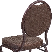 HERCULES Series Teardrop Back Stacking Banquet Chair in Brown Patterned Fabric - Copper Vein Frame, FD-C04-COPPER-008-T-02-GG