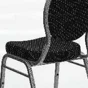 HERCULES Series Teardrop Back Stacking Banquet Chair in Black Patterned Fabric - Silver Vein Frame, FD-C04-SILVERVEIN-S076-GG