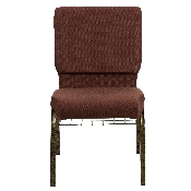 HERCULES Series 18.5''W Church Chair in Brown Fabric with Cup Book Rack - Gold Vein Frame, FD-CH02185-GV-10355-BAS-GG