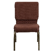 HERCULES Series 18.5''W Stacking Church Chair in Brown Fabric - Gold Vein Frame, FD-CH02185-GV-10355-GG, FD-CH02185-GV-10355-GG
