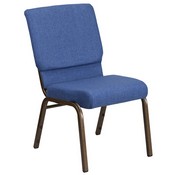 HERCULES Series 18.5''W Stacking Church Chair in Blue Fabric - Gold Vein Frame, FD-CH02185-GV-BLUE-GG
