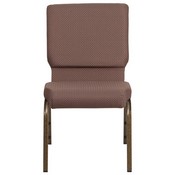 HERCULES Series 18.5''W Stacking Church Chair in Brown Dot Fabric - Gold Vein Frame, FD-CH02185-GV-BNDOT-GG