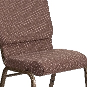 HERCULES Series 18.5''W Stacking Church Chair in Brown Dot Fabric - Gold Vein Frame, FD-CH02185-GV-BNDOT-GG
