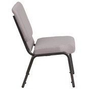 HERCULES Series 18.5''W Stacking Church Chair in Gray Dot Fabric - Silver Vein Frame, FD-CH02185-SV-GYDOT-GG