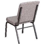 HERCULES Series 18.5''W Stacking Church Chair in Gray Dot Fabric - Silver Vein Frame, FD-CH02185-SV-GYDOT-GG